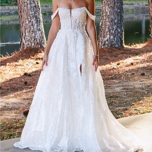 White Sherri Hill Wedding Prom Homecoming Dress